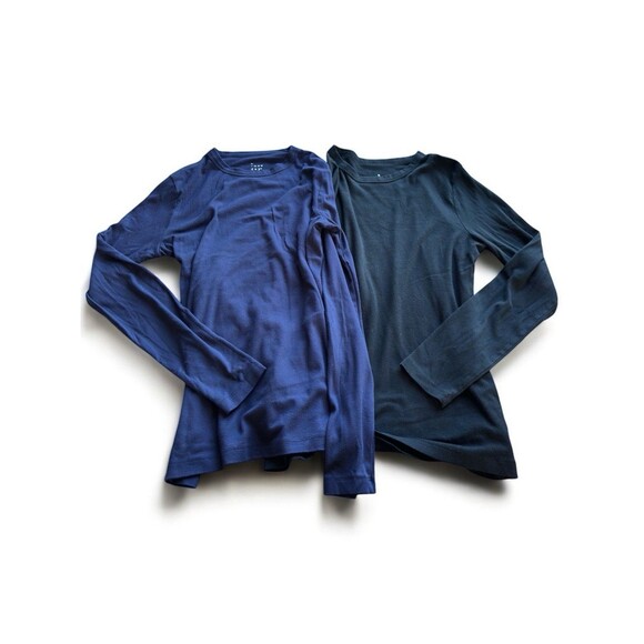 A New Day Long Sleeve TShirts Womens Medium Black Blue Basic Layering lot of 2 - Picture 10 of 10